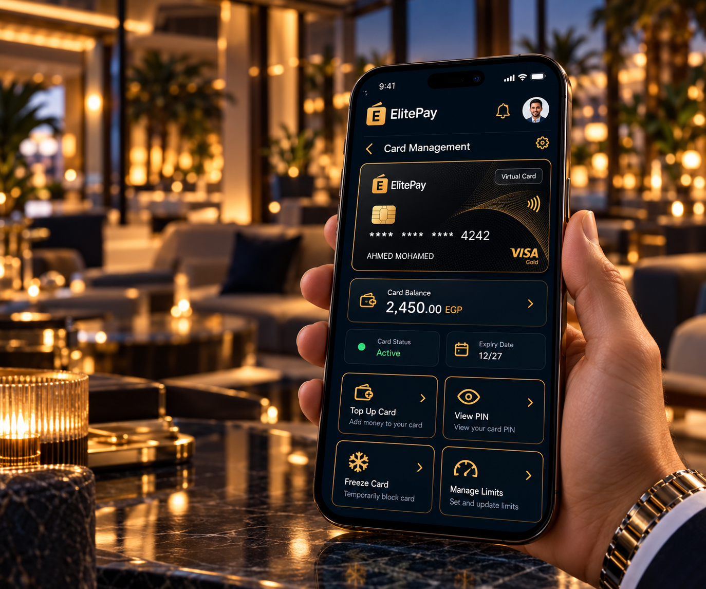 Illustrative preview: Payment activity and transaction controls